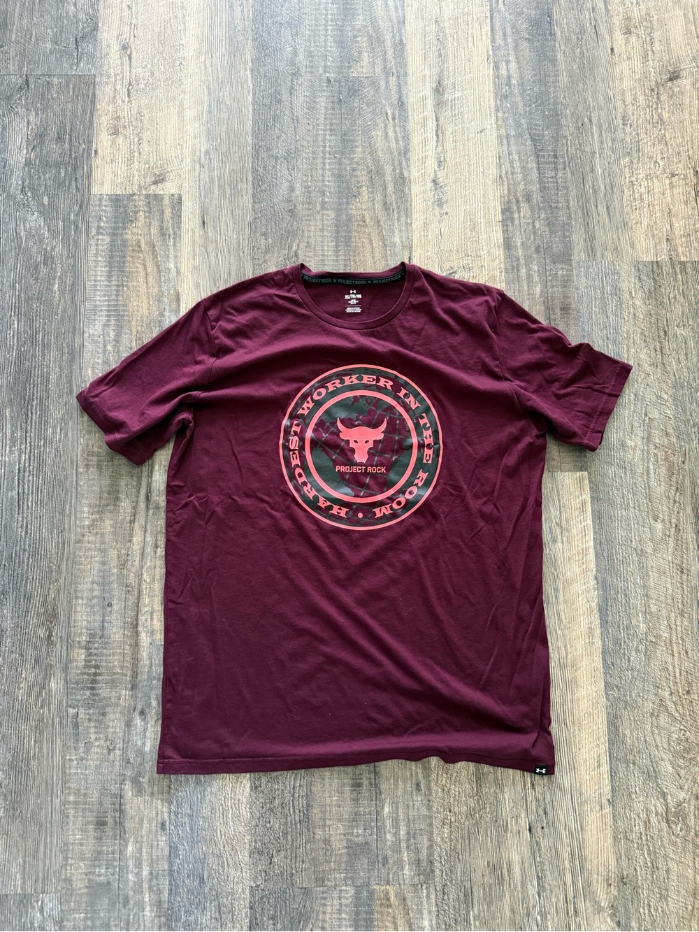 Under Armour Maroon Project Rock Short Sleeve Graphic Tee